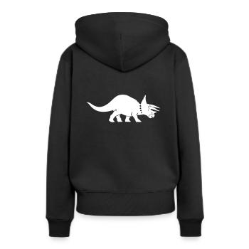 Triceratops - Sweat à capuche Premium bio Femme - noir - Dos - Julia (174cm)