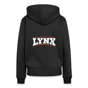 lynx - Sweat à capuche Premium bio Femme - noir - Dos - Julia (174cm)