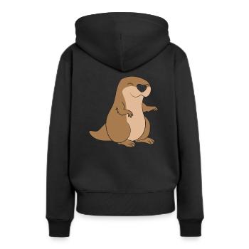 Loutre, Loutre - Sweat à capuche Premium bio Femme - noir - Dos - Julia (174cm)