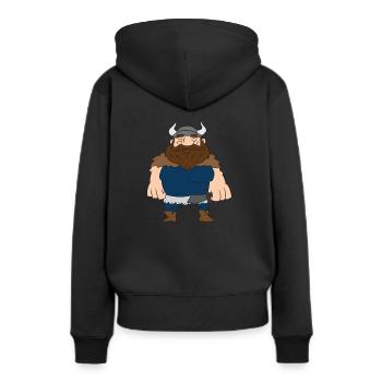 Viking avec casque et épée, barbare, scandinave - Sweat à capuche Premium bio Femme - noir - Dos - Julia (174cm)