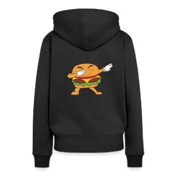 Hamburger - Sweat à capuche Premium bio Femme - noir - Dos - Julia (174cm)