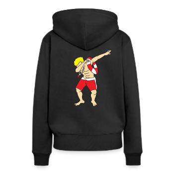 Dabbing Lifeguard, Bademeister, Rettungsschwimmer - Frauen Premium Bio Hoodie - Schwarz - Hinten - Julia (174cm)