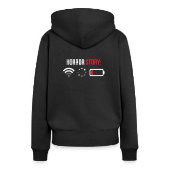 Wifi - Horror Story - Frauen Premium Bio Hoodie - Schwarz - Hinten - Julia (174cm)