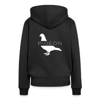 Pigeon, éleveur de pigeons, chuchoteur de pigeons, pigeon - Sweat à capuche Premium bio Femme - noir - Dos - Julia (174cm)