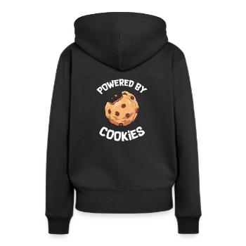 Cookie - Propulsé par les cookies - Sweat à capuche Premium bio Femme - noir - Dos - Julia (174cm)