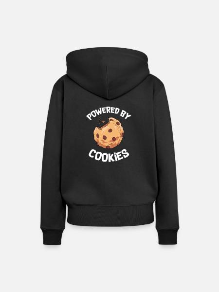 Cookie - Powered by Cookies - Frauen Premium Bio Hoodie - Schwarz