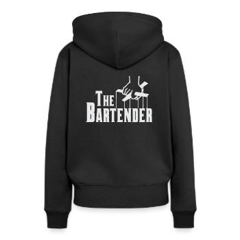 Barman - Le Barman - Sweat à capuche Premium bio Femme - noir - Dos - Julia (174cm)