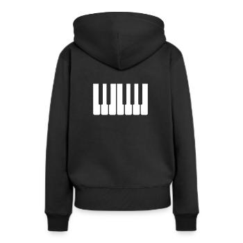 Piano / Klavier - Tasten - Frauen Premium Bio Hoodie - Schwarz - Hinten - Julia (174cm)