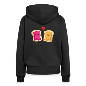 Liebe - Marmelade und Erdnussbutter - Frauen Premium Bio Hoodie - Schwarz - Hinten - Julia (174cm)