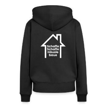 Construire une maison - Construire des maisons avec contour du H - Sweat à capuche Premium bio Femme - noir - Dos - Julia (174cm)