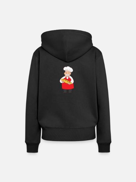 Bakker - bakker met brood in de hand - Vrouwen Premium Bio hoodie - zwart