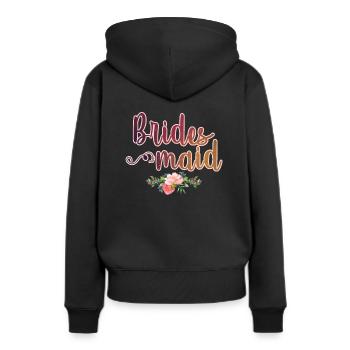 Brautjungfer, Hochzeit, Junggesellinnenabschied - Frauen Premium Bio Hoodie - Schwarz - Hinten - Julia (174cm)