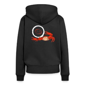 Cancer du zodiaque Cancer - Sweat à capuche Premium bio Femme - noir - Dos - Julia (174cm)