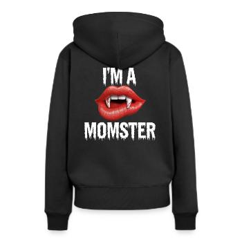 Chemise Vampire MOMSTER pour mamans pour Halloween - Sweat à capuche Premium bio Femme - noir - Dos - Julia (174cm)