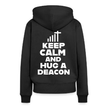 Gardez votre calme et étreignez une diakonie diacre - Sweat à capuche Premium bio Femme - noir - Dos - Julia (174cm)