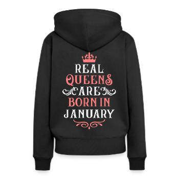January Birthday Aquarius Capricorn Gift - Women’s Premium Organic Hoodie - black - Back - Julia (174cm)