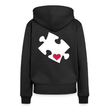 Puzzle - Frauen Premium Bio Hoodie - Schwarz - Hinten - Julia (174cm)