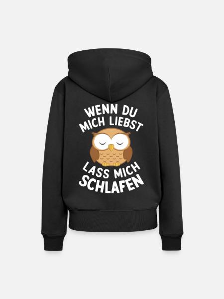 Nachteule Eule Eulen Vogel - Frauen Premium Bio Hoodie - Schwarz
