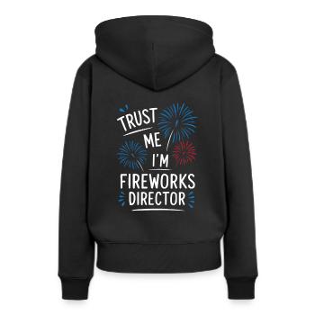 Pyrotechnie Feux d’artifice Pyrotechnie - Sweat à capuche Premium bio Femme - noir - Dos - Julia (174cm)