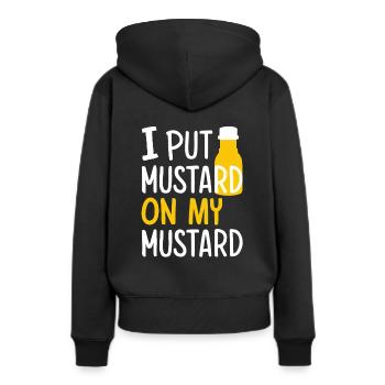 Moutarde Moutarde jaune Délicieux manger de la moutarde chaude - Sweat à capuche Premium bio Femme - noir - Dos - Julia (174cm)
