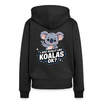 Koala Koala Koala Ours Koala Animal - Sweat à capuche Premium bio Femme - noir - Dos - Julia (174cm)
