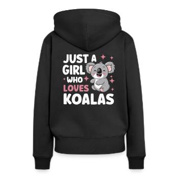 Koala Koala Koala Ours Koala Animal - Sweat à capuche Premium bio Femme - noir - Dos - Julia (174cm)