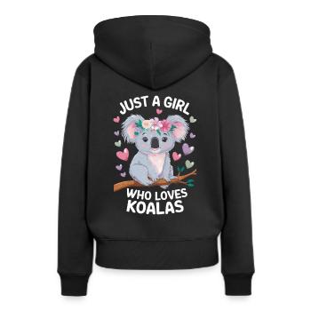 Koala Koala Koala Ours Koala Animal - Sweat à capuche Premium bio Femme - noir - Dos - Julia (174cm)