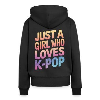 Musique K-Pop Pop Coréenne - Sweat à capuche Premium bio Femme - noir - Dos - Julia (174cm)