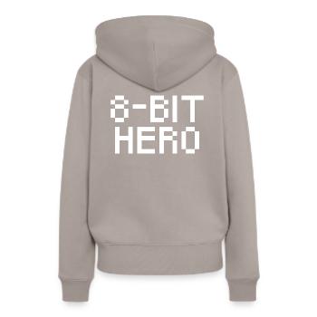 8-Bit Hero - white - Women’s Premium Organic Hoodie - taupe - Back - Julia (174cm)