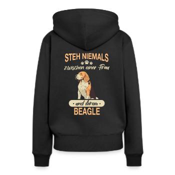 Beagle Hund Hundehalter - Frauen Premium Bio Hoodie - Schwarz - Hinten - Julia (174cm)