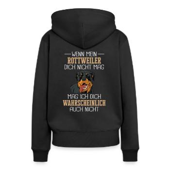 Rottweiler Hund Haustier Hundehalter Rottweiler - Frauen Premium Bio Hoodie - Schwarz - Hinten - Julia (174cm)