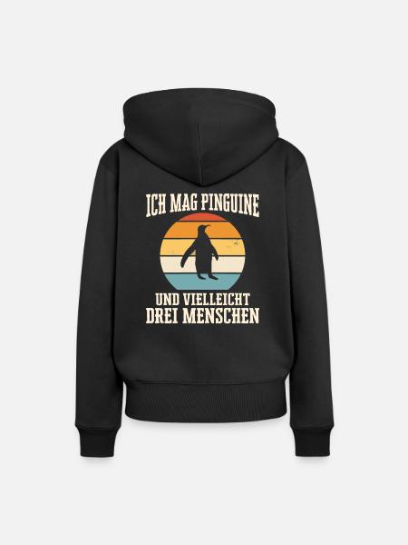 Pinguin Pinguine Tier - Frauen Premium Bio Hoodie - Schwarz