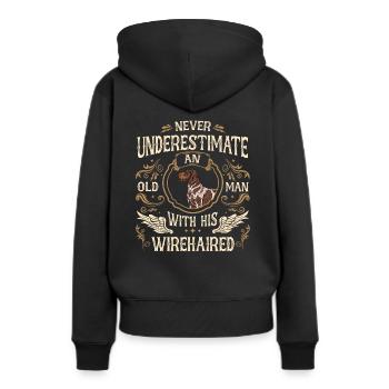 Deutsch Drahthaar Hund - Frauen Premium Bio Hoodie - Schwarz - Hinten - Julia (174cm)