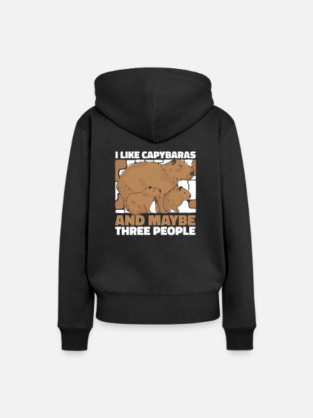 Capybara Nagetier Tier - Frauen Premium Bio Hoodie - Schwarz