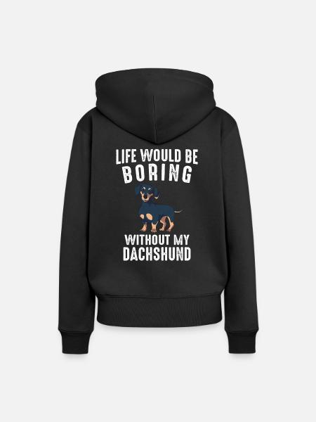 Dackel Hund - Frauen Premium Bio Hoodie - Schwarz