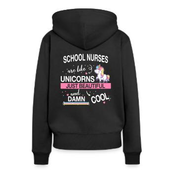 Schulkrankenschwester Gesundheitswesen Schulkranke - Frauen Premium Bio Hoodie - Schwarz - Hinten - Julia (174cm)