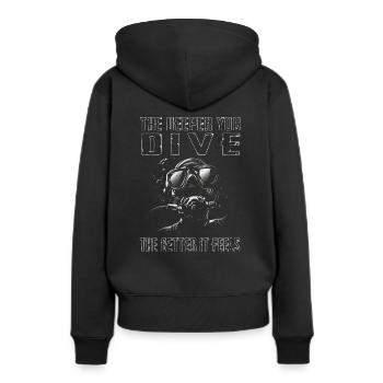 Plongeur plongeur plongeur plongeur océan - Sweat à capuche Premium bio Femme - noir - Dos - Julia (174cm)
