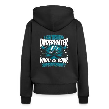Plongeur plongeur plongeur plongeur océan - Sweat à capuche Premium bio Femme - noir - Dos - Julia (174cm)