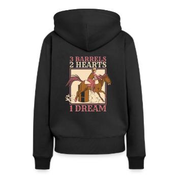 Courses de chevaux Courses de barils De chevaux Barils de chevaux - Sweat à capuche Premium bio Femme - noir - Dos - Julia (174cm)