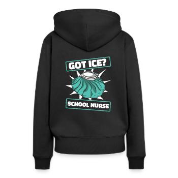 Schulkrankenschwester Gesundheitswesen Schulkranke - Frauen Premium Bio Hoodie - Schwarz - Hinten - Julia (174cm)