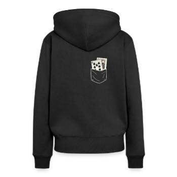 Poker Casino Texas Hold'em Pokerspieler - Frauen Premium Bio Hoodie - Schwarz - Hinten - Julia (174cm)