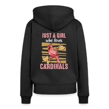Cardinal Rouge Cardinal Vogel Cardinal Rouge - Sweat à capuche Premium bio Femme - noir - Dos - Julia (174cm)