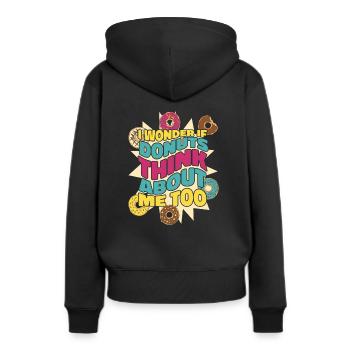 Donut Donuts Candy Bagel - Sweat à capuche Premium bio Femme - noir - Dos - Julia (174cm)
