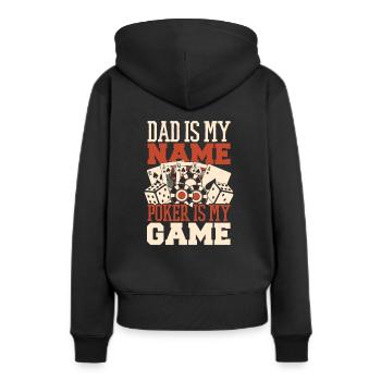 Poker Casino Texas Hold'em Pokerspieler - Frauen Premium Bio Hoodie - Schwarz - Hinten - Julia (174cm)