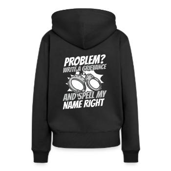 Agent correctionnel Gardien de prison Prison - Sweat à capuche Premium bio Femme - noir - Dos - Julia (174cm)