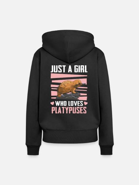 Schnabeltier Tier - Frauen Premium Bio Hoodie - Schwarz
