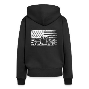 Abschleppwagen Truck Abschlepper - Frauen Premium Bio Hoodie - Schwarz - Hinten - Julia (174cm)