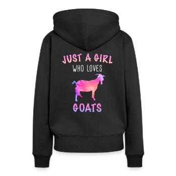 Chèvre Chèvre Chèvre Animal Chèvre - Sweat à capuche Premium bio Femme - noir - Dos - Julia (174cm)