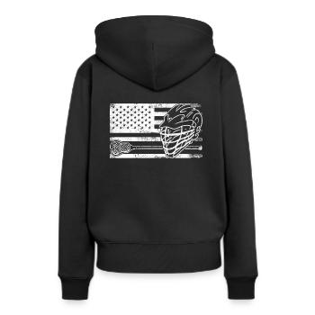 Lacrosse Sport Lacrosse Spieler - Frauen Premium Bio Hoodie - Schwarz - Hinten - Julia (174cm)