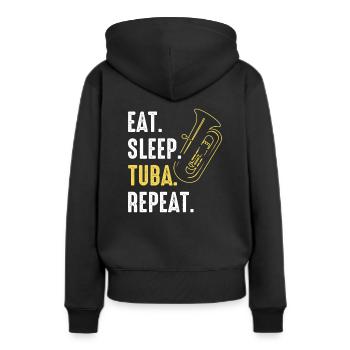 Tuba Tuba lecteur - Sweat à capuche Premium bio Femme - noir - Dos - Julia (174cm)